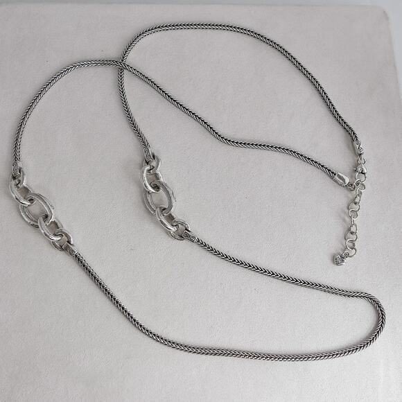 Brighton Long Chain Necklace Silver Plated Retired 38-40" Elegant Gift - Picture 1 of 4